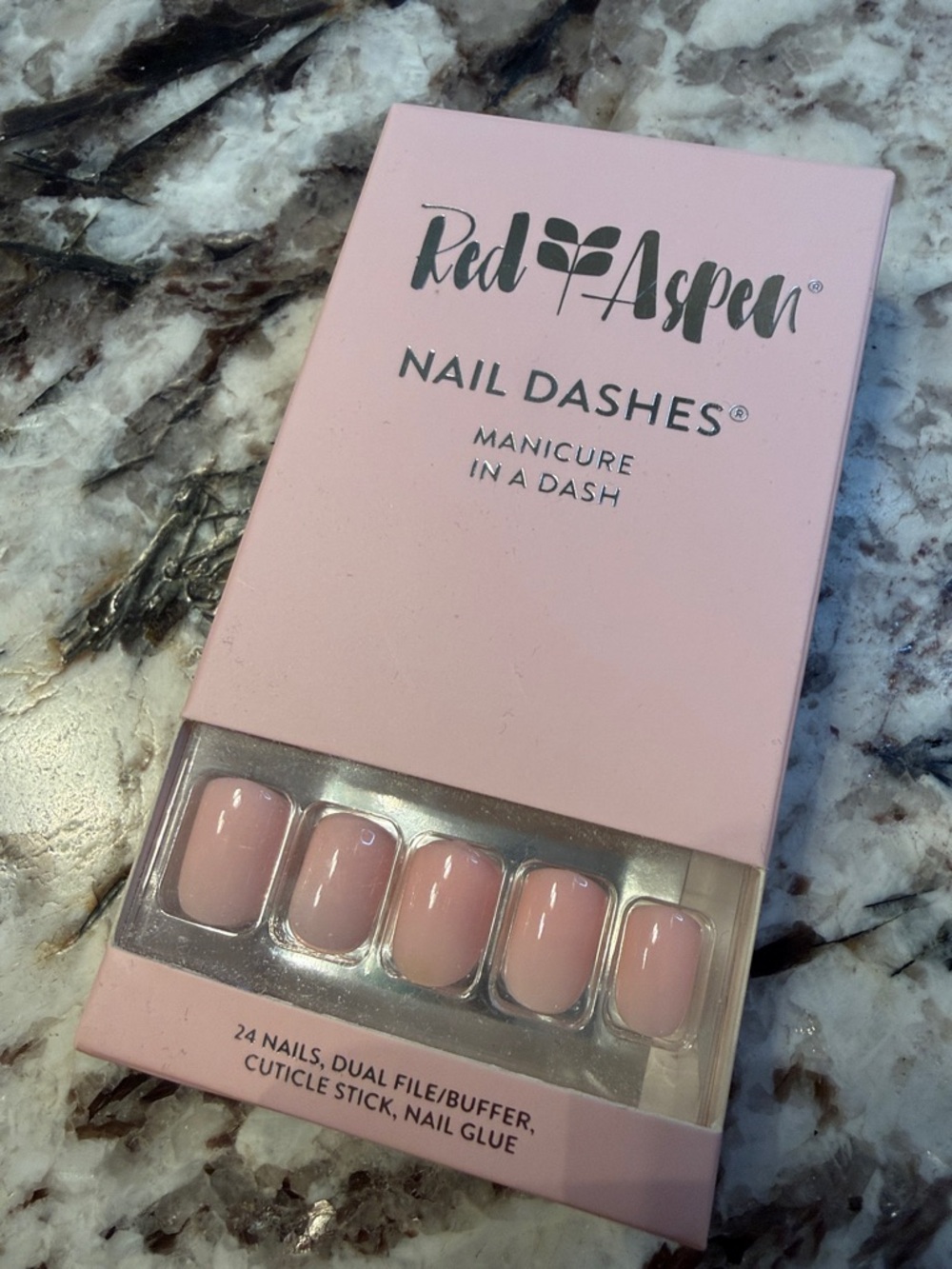 Red Aspen Pink Nail Dashes - Press-On Manicure